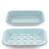 Two-Part Enamel Soap Dish - Blue