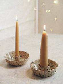  Stoneware Green Fleck Candle Bowls - The Botanical Candle Co.