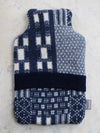 Blue Ikat Lambswool Hot Water Bottle - The Botanical Candle Co.