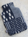 Blue Ikat Lambswool Hot Water Bottle - The Botanical Candle Co.