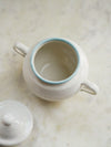 Pale Blue & White Enamel Sugar Bowl