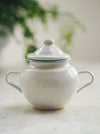 Pale Blue & White Enamel Sugar Bowl