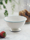 Pale Blue & White Footed Enamel Bowl