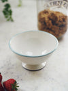 Pale Blue & White Footed Enamel Bowl