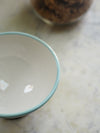 Pale Blue & White Footed Enamel Bowl