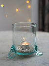 Transparent Footed Hurricane Vase by La Soufflerie