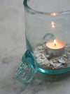 Transparent Footed Hurricane Vase by La Soufflerie