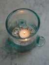 Transparent Footed Hurricane Vase by La Soufflerie
