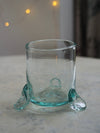 Transparent Footed Hurricane Vase by La Soufflerie
