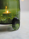 Green Smoke Footed Hurricane Vase by La Soufflerie