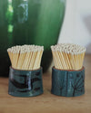 Teal & Black Match Pots by Steven Jenkins