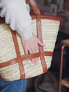 Basket with Leather Straps - The Botanical Candle Co.