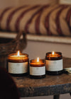 Sandalwood & Rose Geranium Soy Candles in Amber Jars - The Botanical Candle Co.