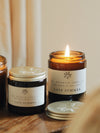 Late Summer Scented Soy Candles in Amber Jars - The Botanical Candle Co.