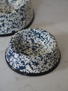 Navy & Cream Splatterware Enamel Pet Bowls - The Botanical Candle Co.