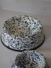 Navy & Cream Splatterware Enamel Pet Bowls - The Botanical Candle Co.