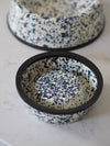 Navy & Cream Splatterware Enamel Pet Bowls - The Botanical Candle Co.