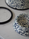 Navy & Cream Splatterware Enamel Pet Bowls - The Botanical Candle Co.