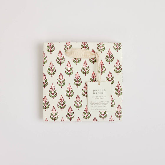 Small Hand Block Printed Gift Bags - Pinks