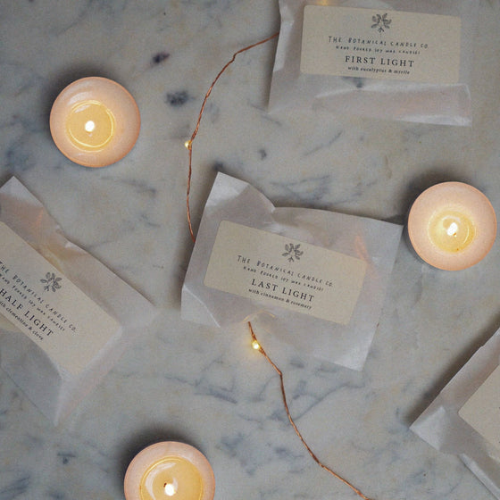 Individual Sample Winter Light Soy Wax Tealights - The Botanical Candle Co.