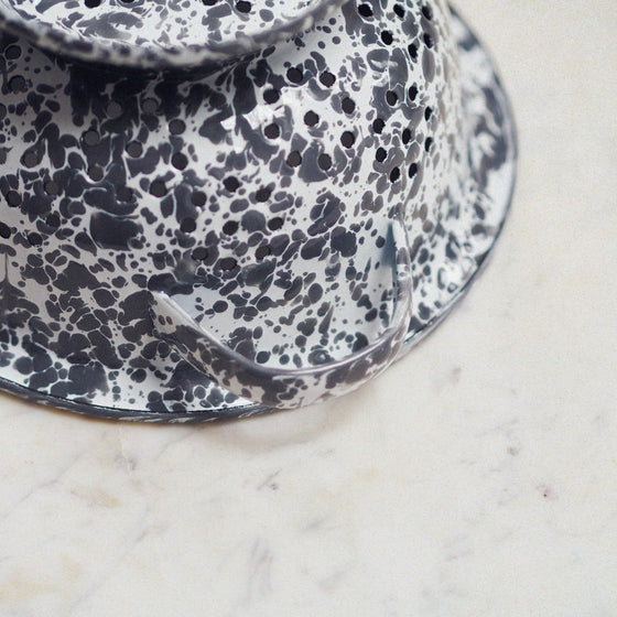 Grey & White Splatterware Enamel Small Colander - The Botanical Candle Co.