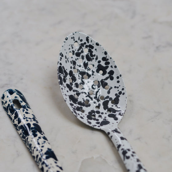 Splatterware Enamel Large Slotted Spoons - The Botanical Candle Co.