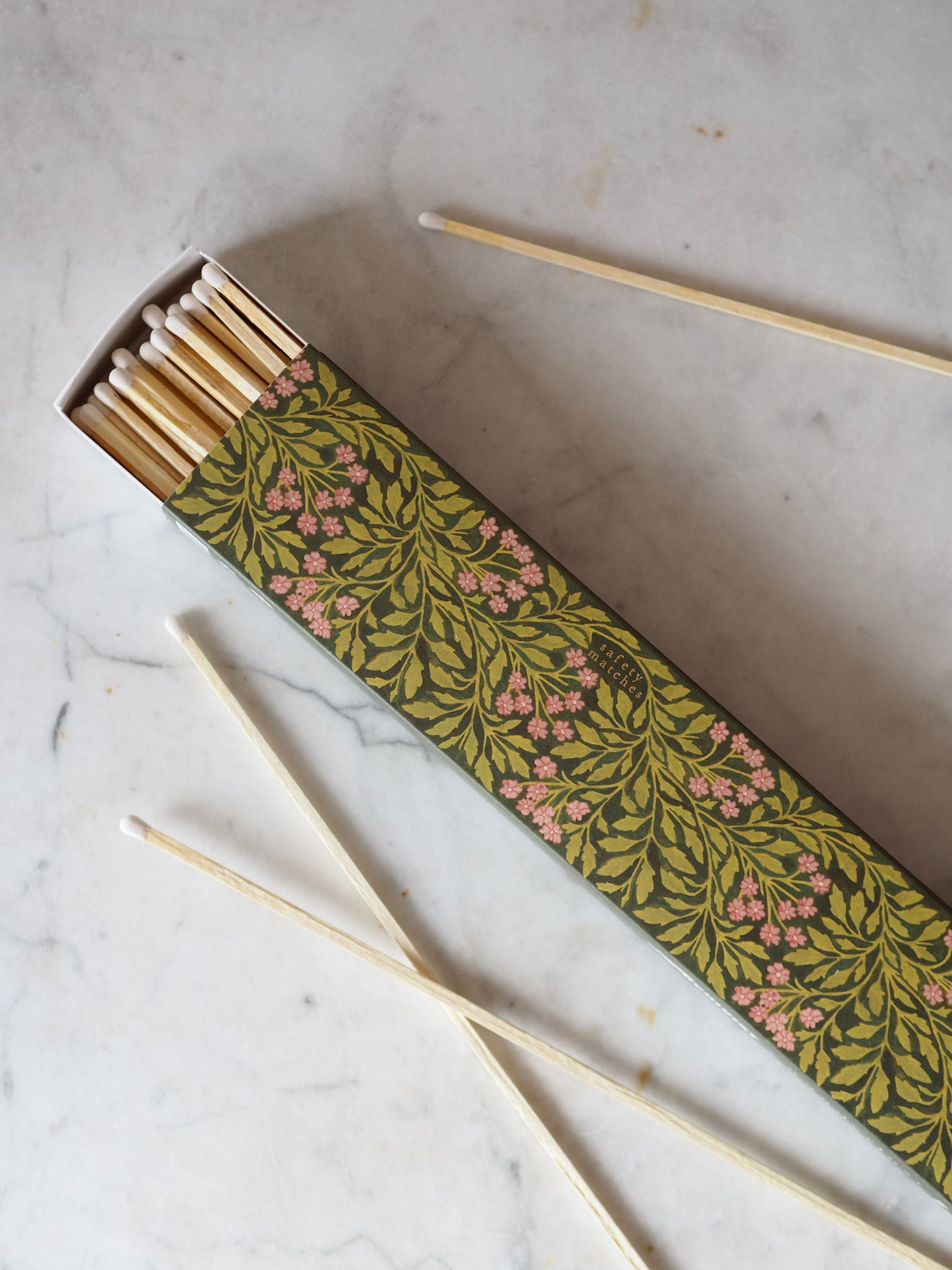Wanderlust Paper Co. Green Floral Extra-long Matches - The Botanical Candle Co.