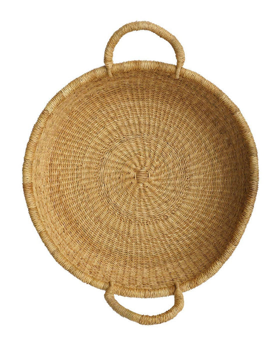 Natural Elephant Grass Tray with Handles