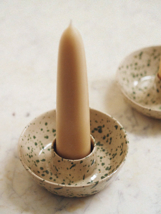 Stoneware Green Fleck Candle Bowls - The Botanical Candle Co.