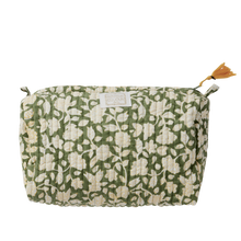  Toiletries Pouch Printed With Indian Flowers Indira Jaya Vert