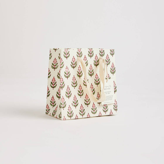 Small Hand Block Printed Gift Bags - Pinks