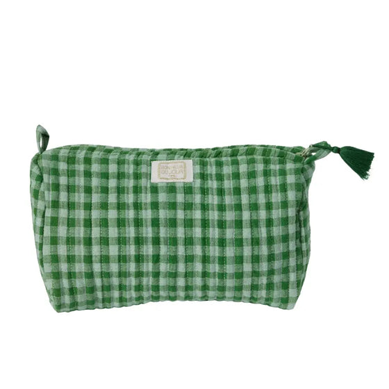 Toiletries Pouch Green Gingham