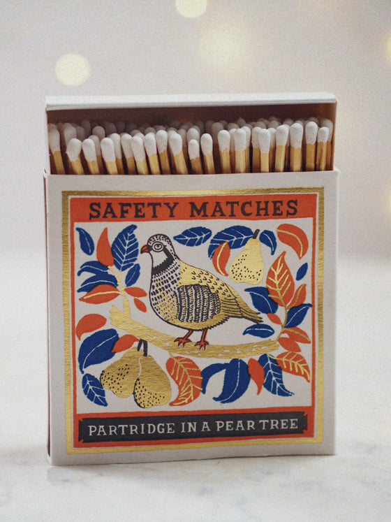 Partridge Letterpress Printed Luxury Matches - The Botanical Candle Co.
