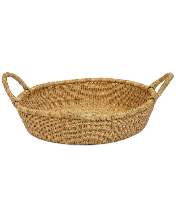 Natural Elephant Grass Tray with Handles