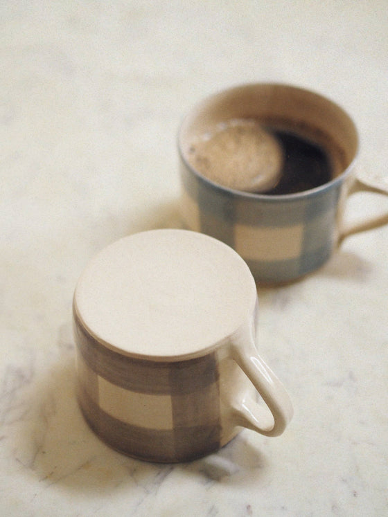 Wonki Ware Gingham Handmade Mugs
