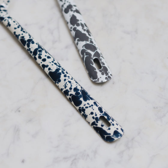Splatterware Enamel Large Slotted Spoons - The Botanical Candle Co.