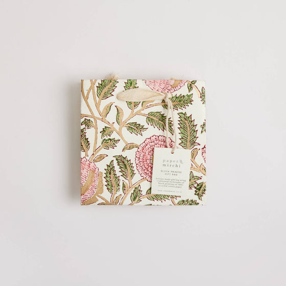Small Hand Block Printed Gift Bags - Pinks