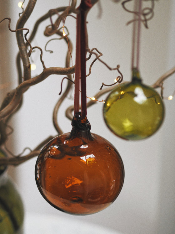 Blown Glass Boules Handmade Baubles Decorations