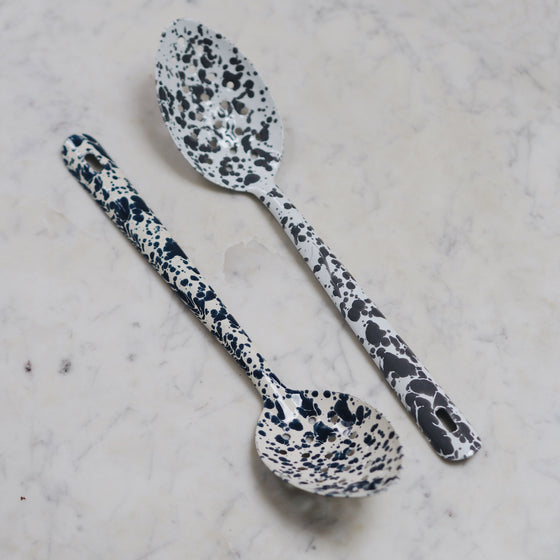 Splatterware Enamel Large Slotted Spoons - The Botanical Candle Co.