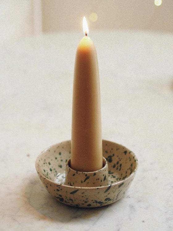 Stoneware Green Fleck Candle Bowls - The Botanical Candle Co.