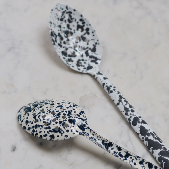 Splatterware Enamel Large Slotted Spoons - The Botanical Candle Co.