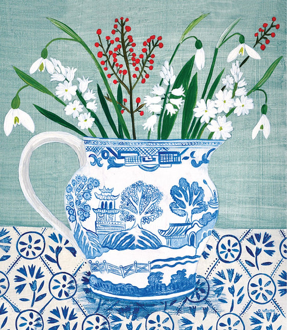 Debbie George's Snowdrop & Season's Greetings Christmas Cards (pack of 6)