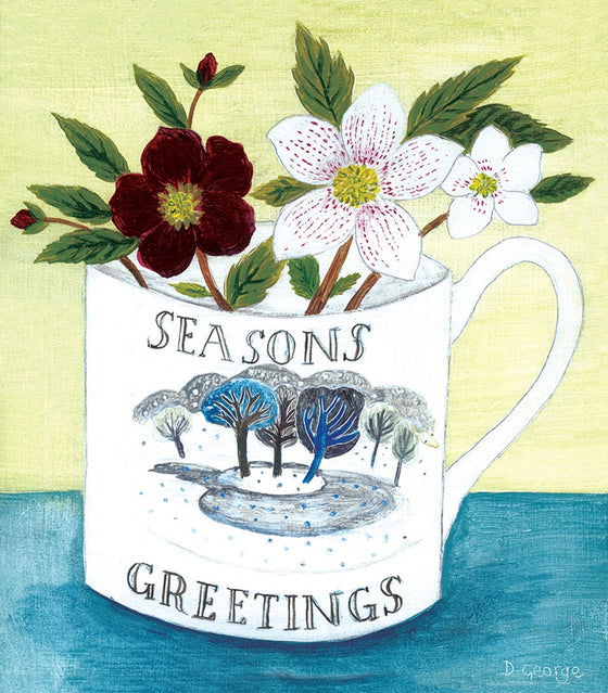 Debbie George's Snowdrop & Season's Greetings Christmas Cards (pack of 6)