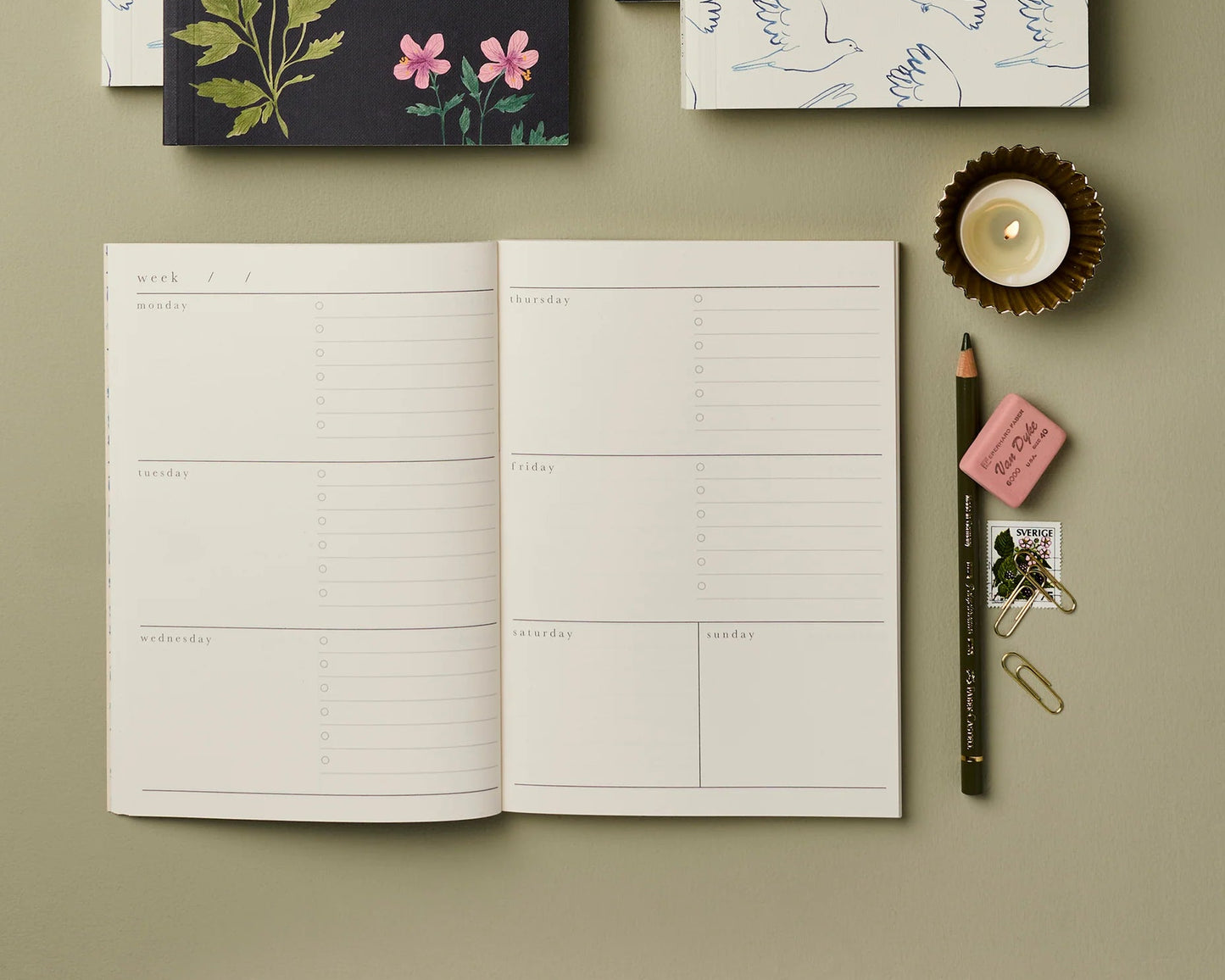 Botanical Wanderlust Paper Co. Weekly Planner - The Botanical Candle Co.