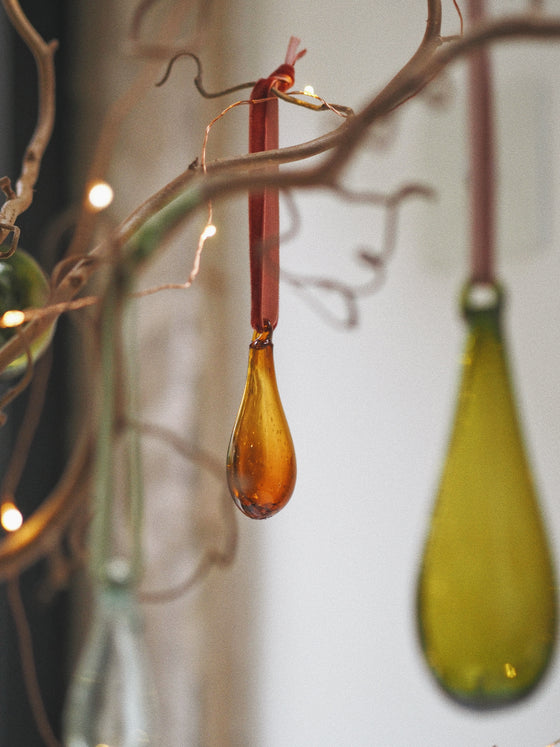 Blown Glass Teardrop Decorations