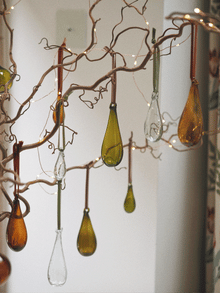  Blown Glass Teardrop Decorations