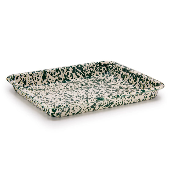 Green & Cream Splatterware Enamel