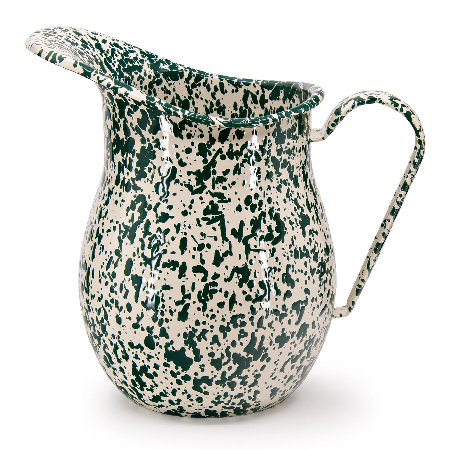 Green & Cream Splatterware Enamel - The Botanical Candle Co.