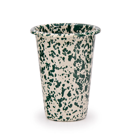 Green & Cream Splatterware Enamel