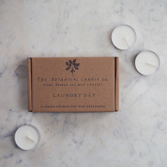 12 Laundry Day Scented Soy Wax Tealights